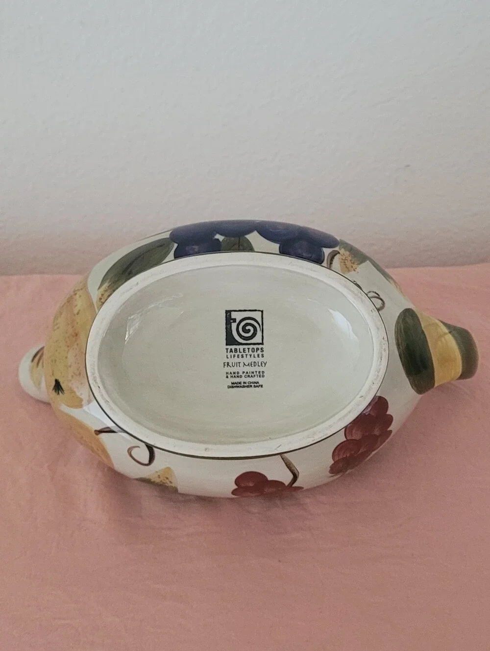 Tabletops Lifestyles Fruit Medley Handpainted Gravy Boat Vintage